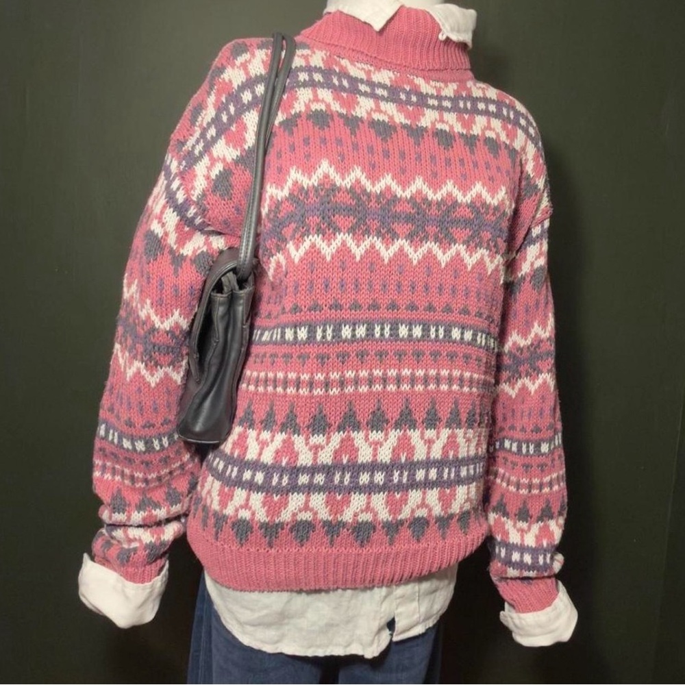 Vintage 80s/90s hand knit fair isle sweater